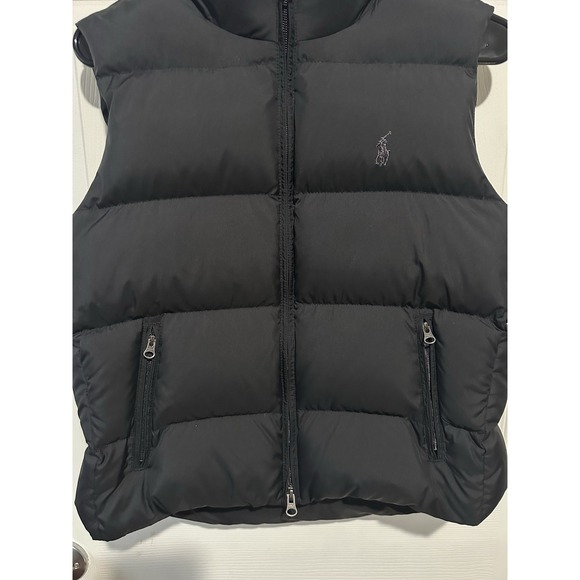 Ralph Lauren Sport Down Filled Quilted Puffer Vest Black Women's Size Small EUC - Picture 3 of 6